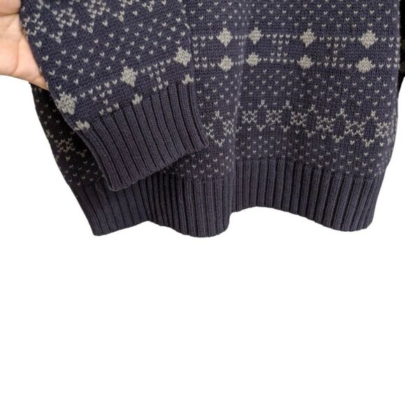 NEW LEVIS Nevy Gray Thick Sweater Men’s Size Large Varsity Collar Winter Pattern - Picture 4 of 6